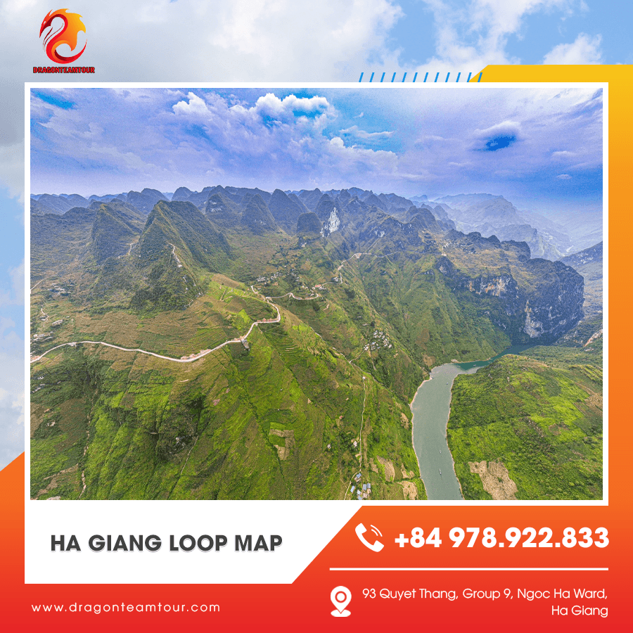 Detailed Ha Giang Loop map highlighting major mountain passes