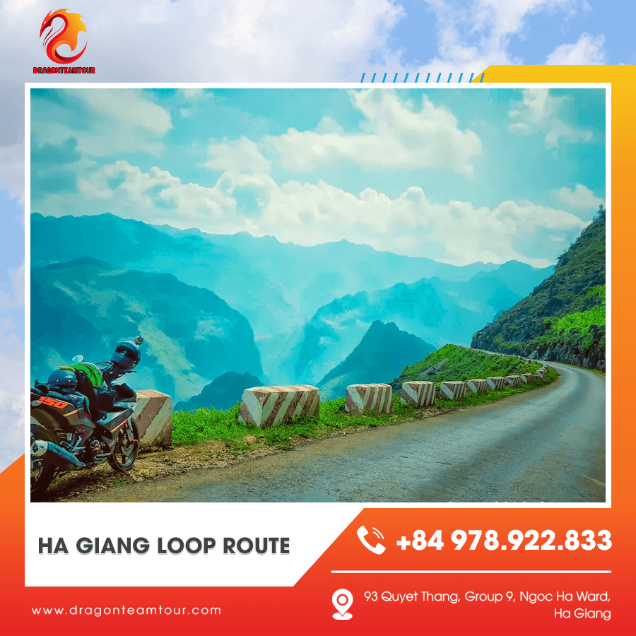 Riders exploring the famous Ha Giang Loop route by motorbike