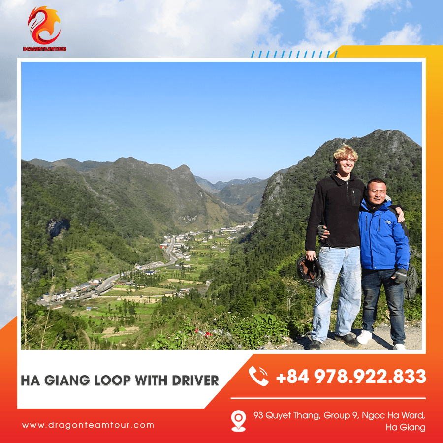 Tourist riding Ha Giang Loop with Driver